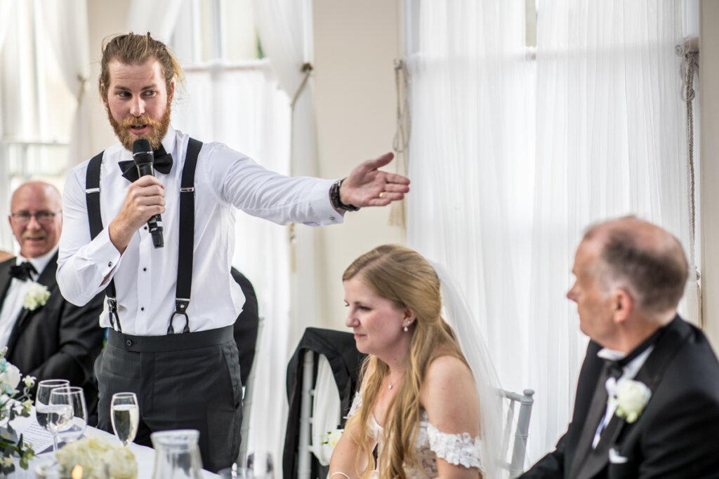 groom, speech, wedding, bride, top table, father of the bride.