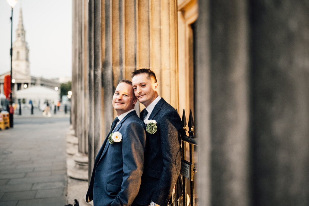 David and Adam pre- wedding photos in the West End of London.