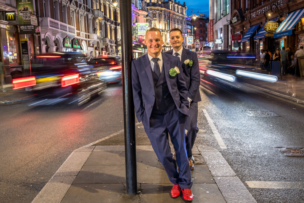 Two groom wedding in the WestEnd of London